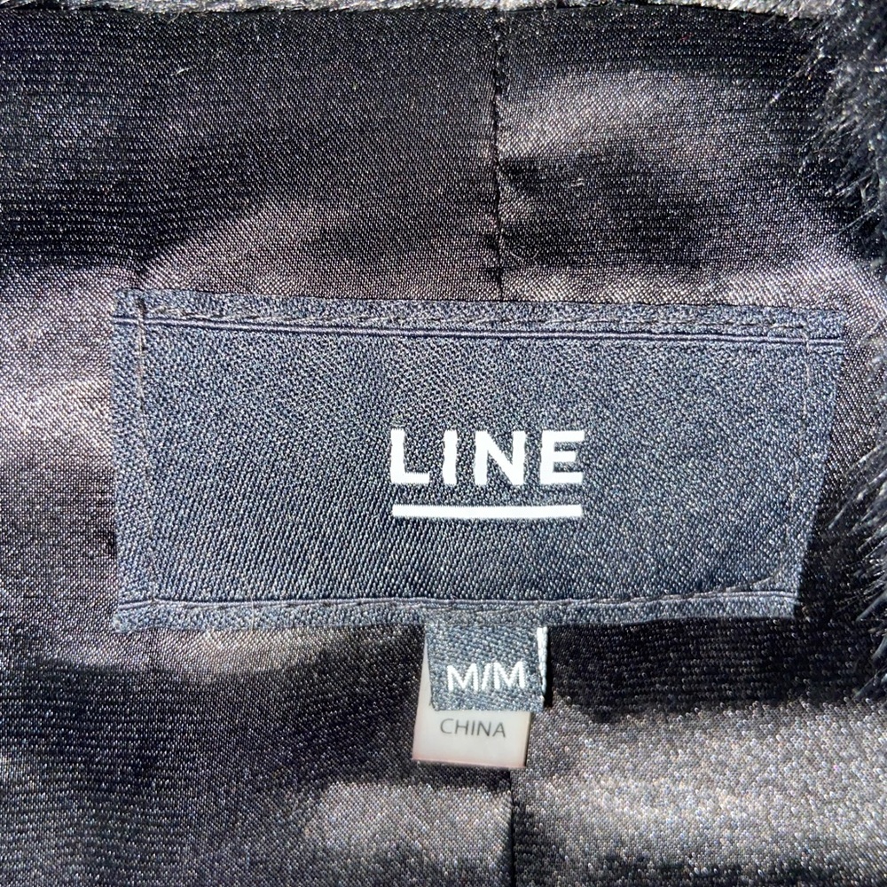 LINE Long Faux Fur Coat